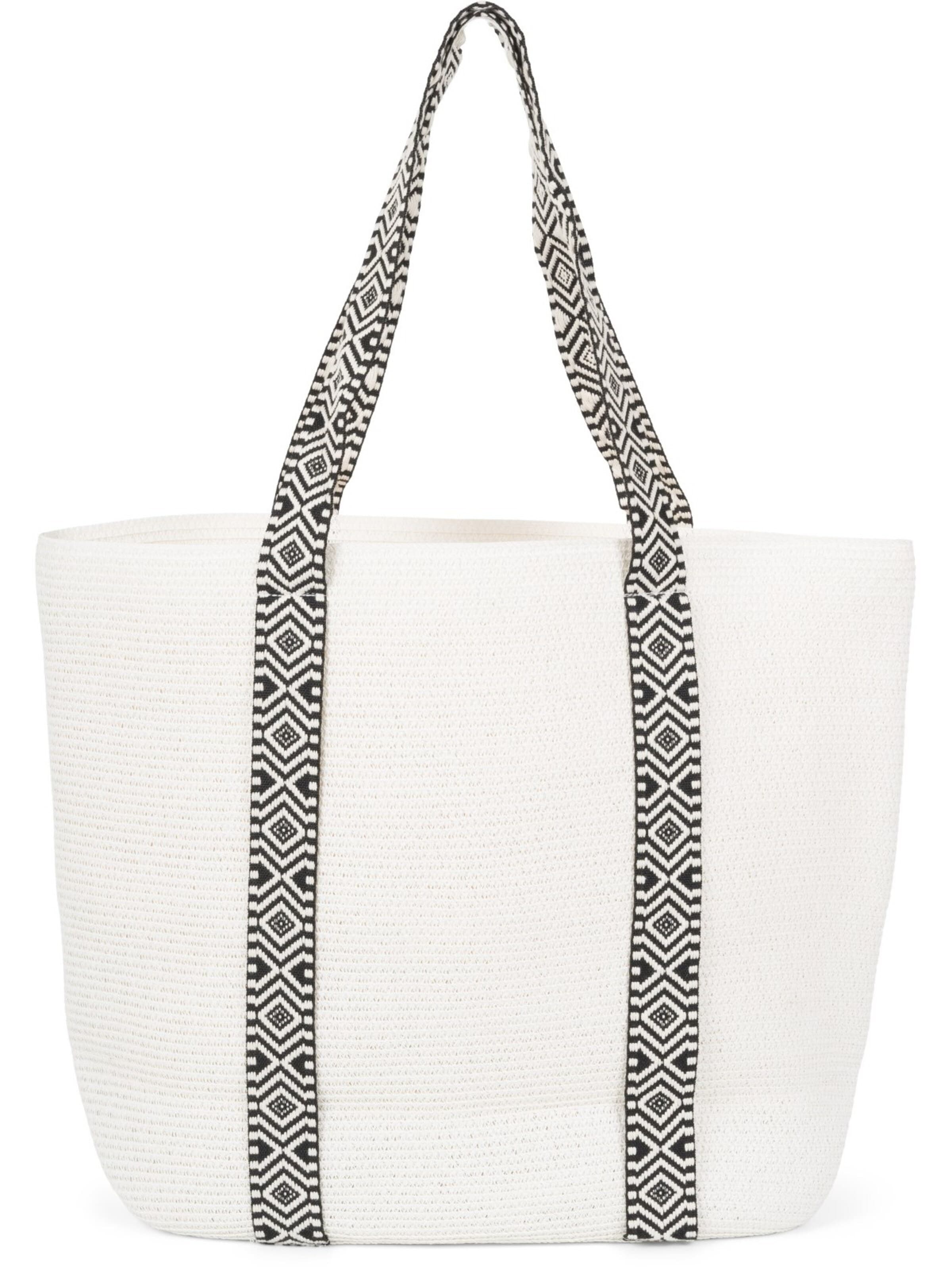 styleBREAKER Strandtasche 'Papierstroh Strandtasche Azteken Muster'‌‌‌‌‌‌‌‌‌‌ in One Size in weiß, Produktansicht