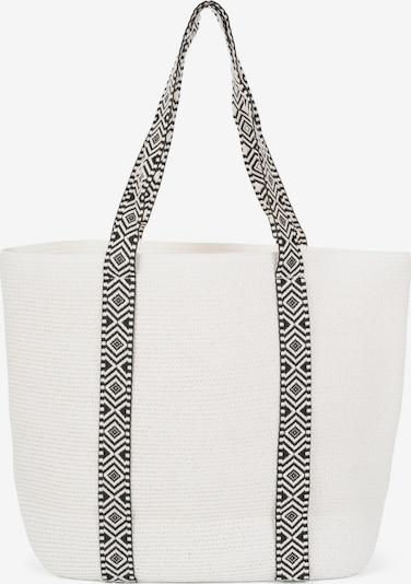 styleBREAKER Strandtasche 'Papierstroh Strandtasche Azteken Muster' in One Size in weiß, Produktansicht