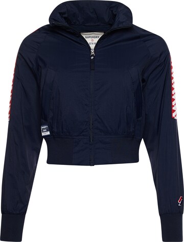 Veste de sport Superdry en bleu : devant