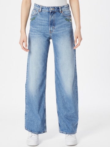 Monki Wide leg Jeans in Blauw: voorkant