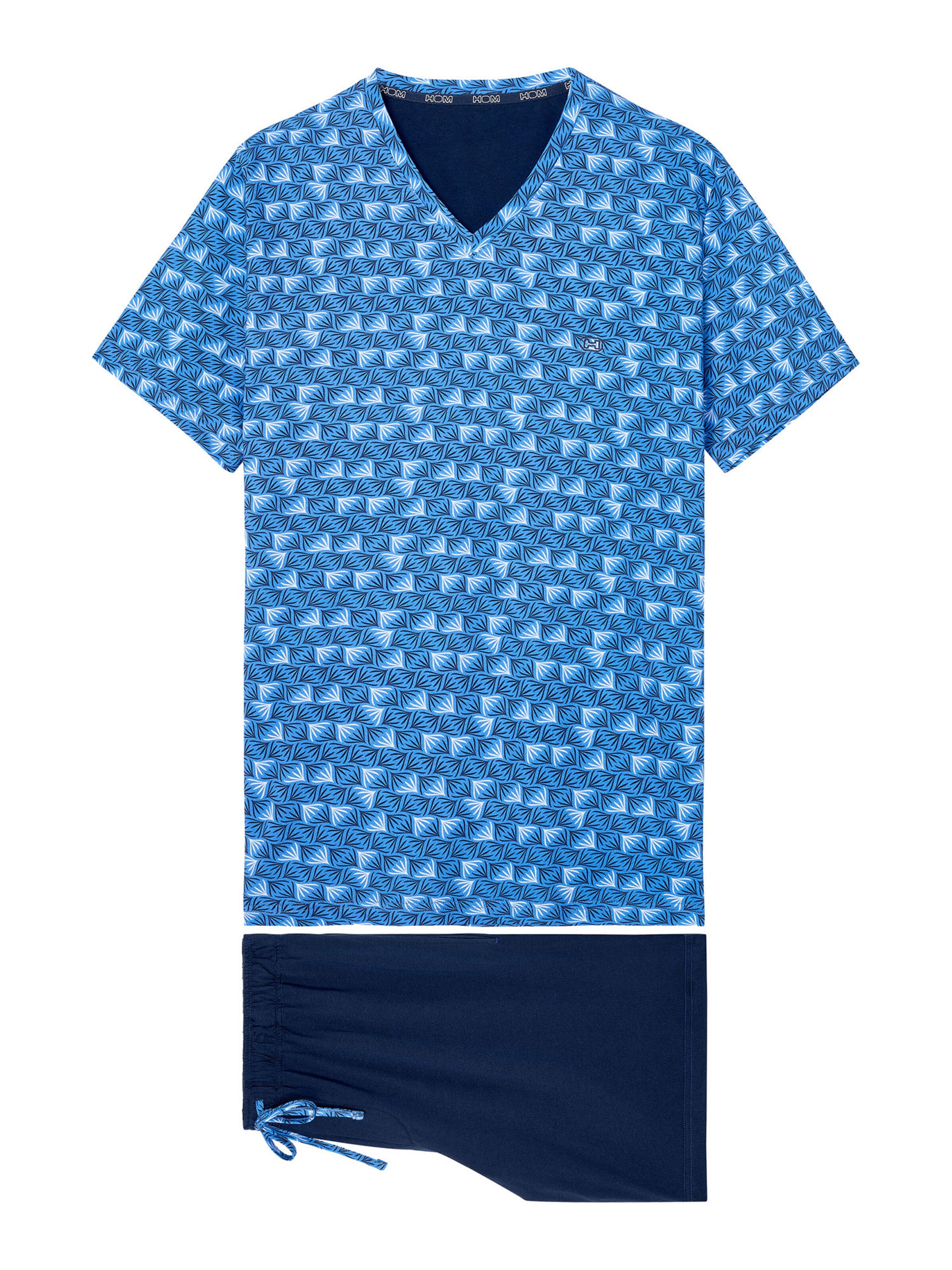Pyjama court ' Sleepwear Beachcomber ' HOM en bleu : devant