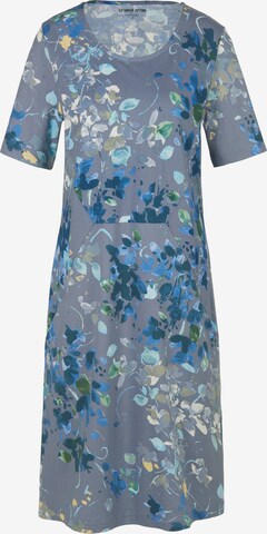 Green Cotton Dress in Blue: front