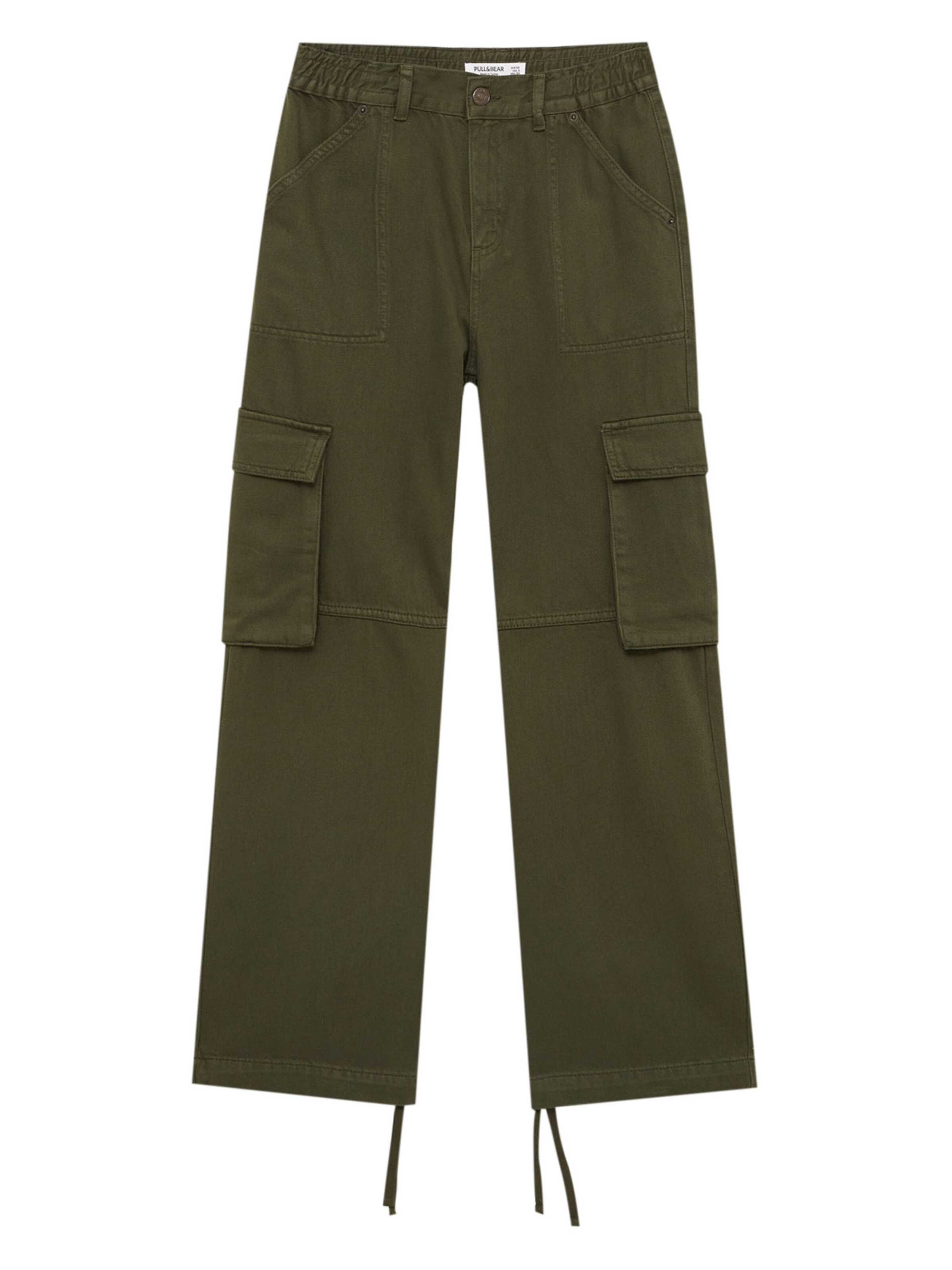 Pull&Bear Loose fit Cargo jeans in Green: front