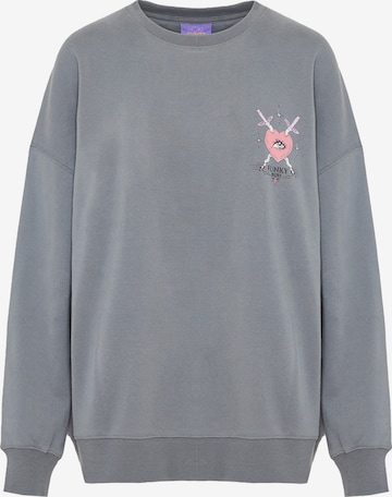 pilka Funky Buddha Megztinis be užsegimo: priekis