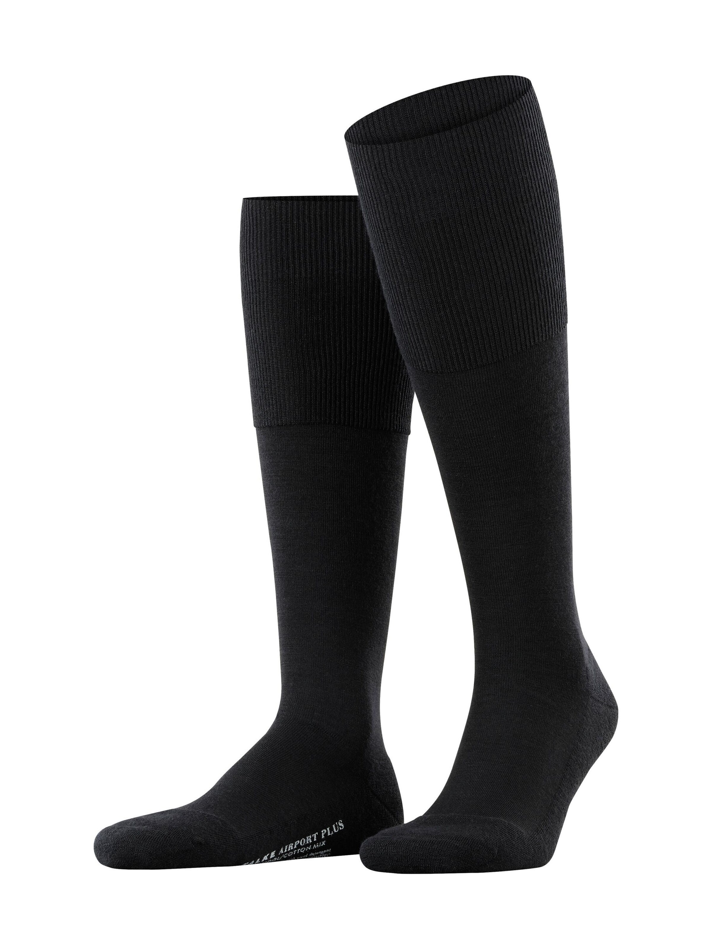 FALKE Knee High Socks 'Airport Plus' in Black: front