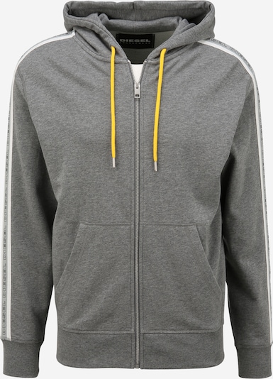 DIESEL Sweatjacke in graumeliert / weiß, Produktansicht