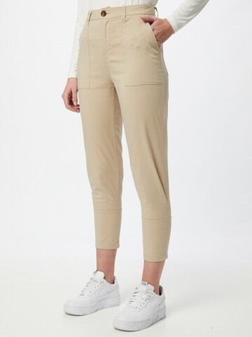 Effilé Pantalon 'Hazel' KnowledgeCotton Apparel en gris : devant