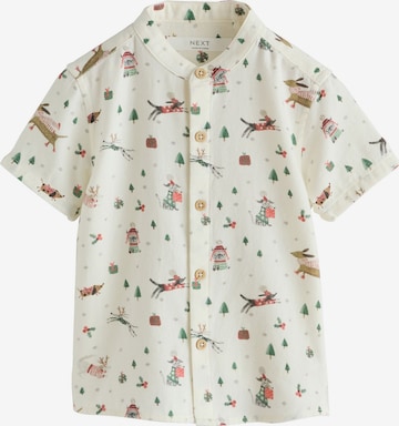 Next Regular Fit Paita 'Christmas' värissä valkoinen: etupuoli