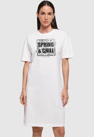 Merchcode Dress ' Ladies Spring And Chill' in White: front