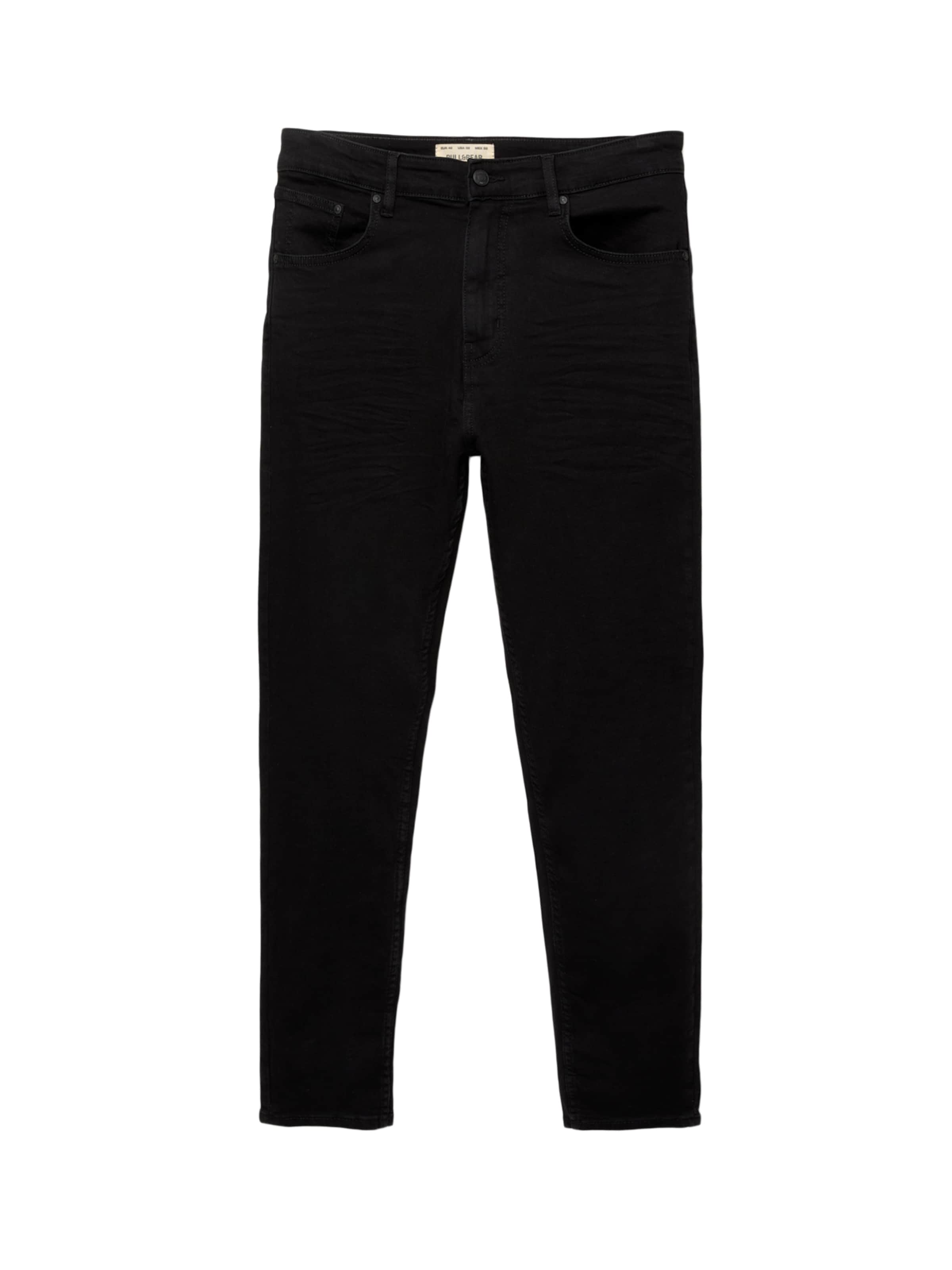 Pull&Bear Tapered Jeans i sort: forside