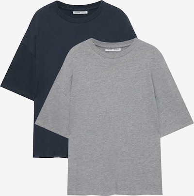 Pull&Bear Oversized tričko ve velikosti XS - námořnická modř / šedý melír, Produkt