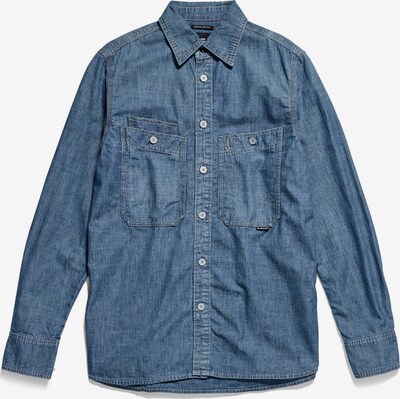 G-Star RAW Overhemd in de kleur Blauw denim / Zwart / Wit, Productweergave