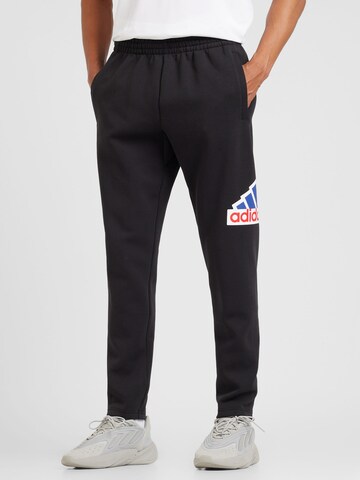 ADIDAS SPORTSWEAR Tapered Sports trousers in Black: front