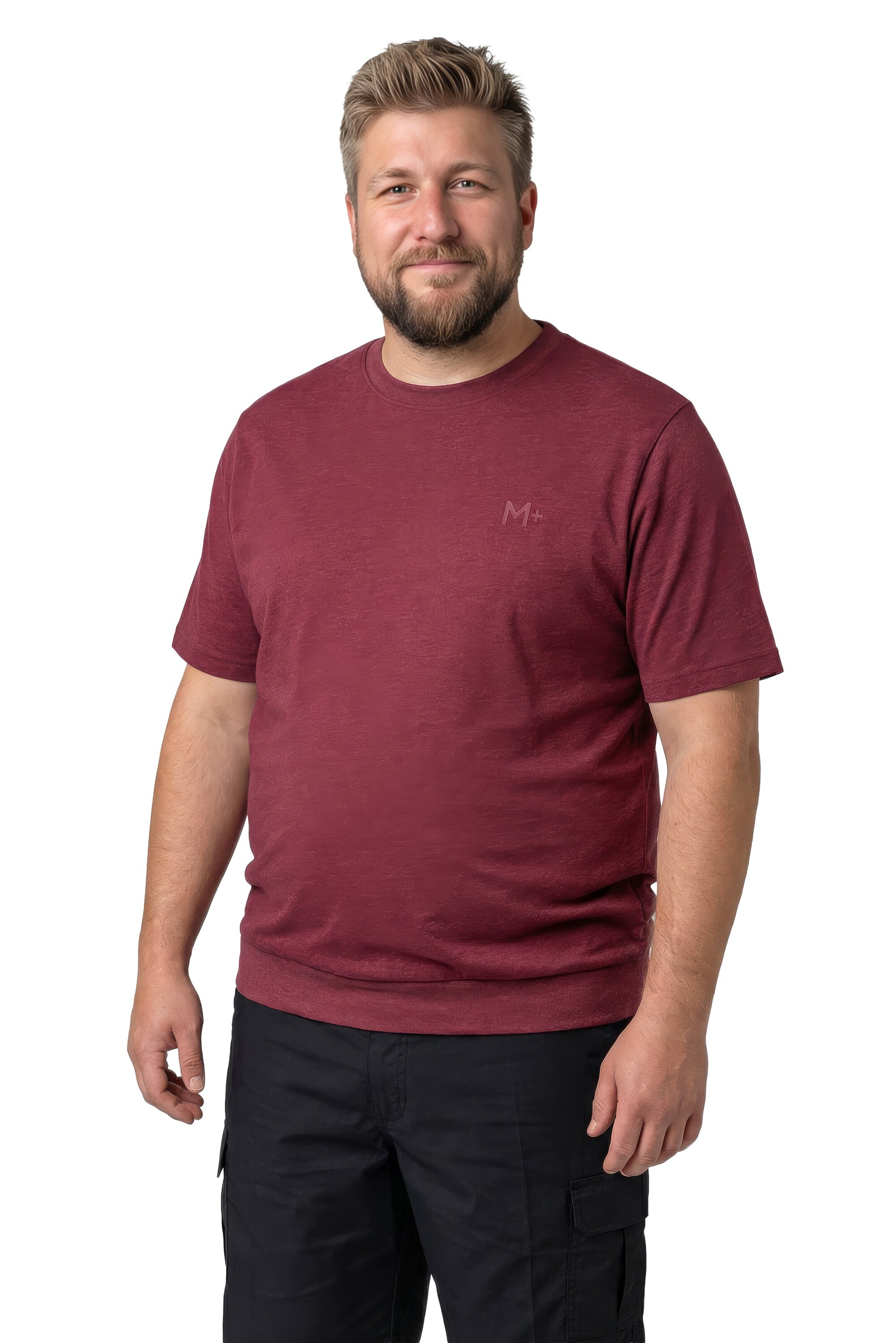 Men Plus Shirt in Brown: front