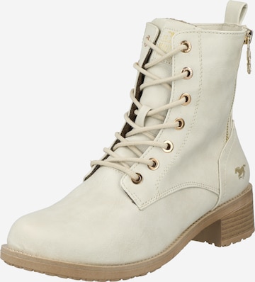 MUSTANG Schnürstiefelette in Beige: predná strana