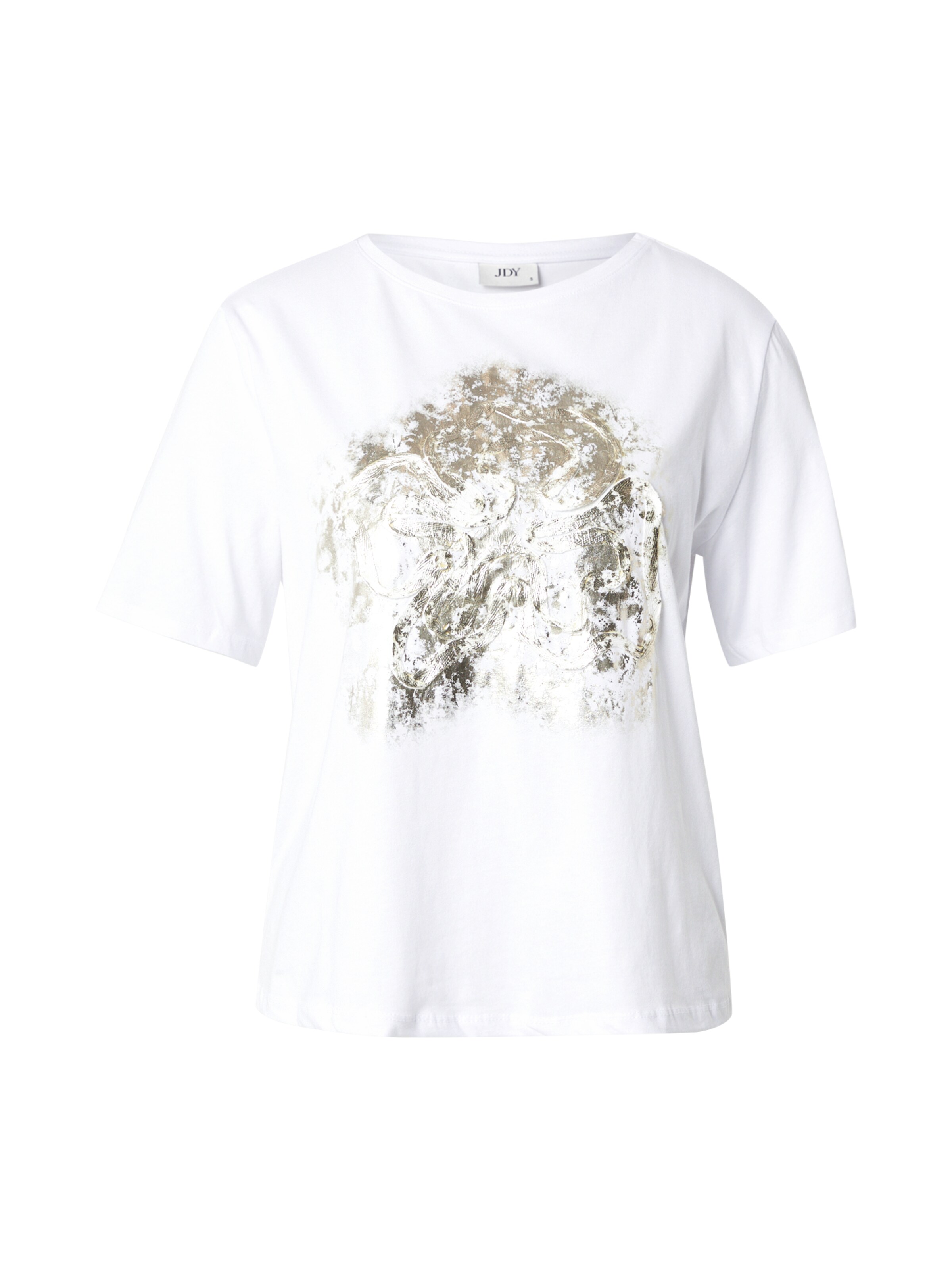 JDY T-Shirt 'JDYLOUISA' in gold / weiß, Produktansicht