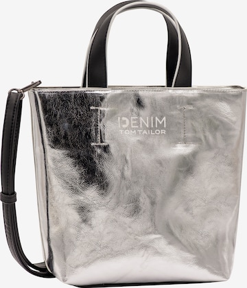 TOM TAILOR DENIM Shopper 'Madita' in Silver: front