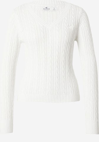 HOLLISTER Sweter 'EMEA' w kolorze biały: przód