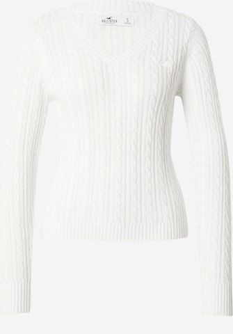 HOLLISTER Sweater 'EMEA' in White: front