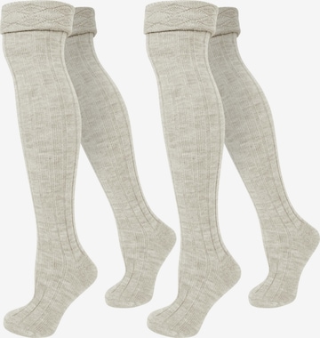 Chaussettes montantes normani en blanc : devant