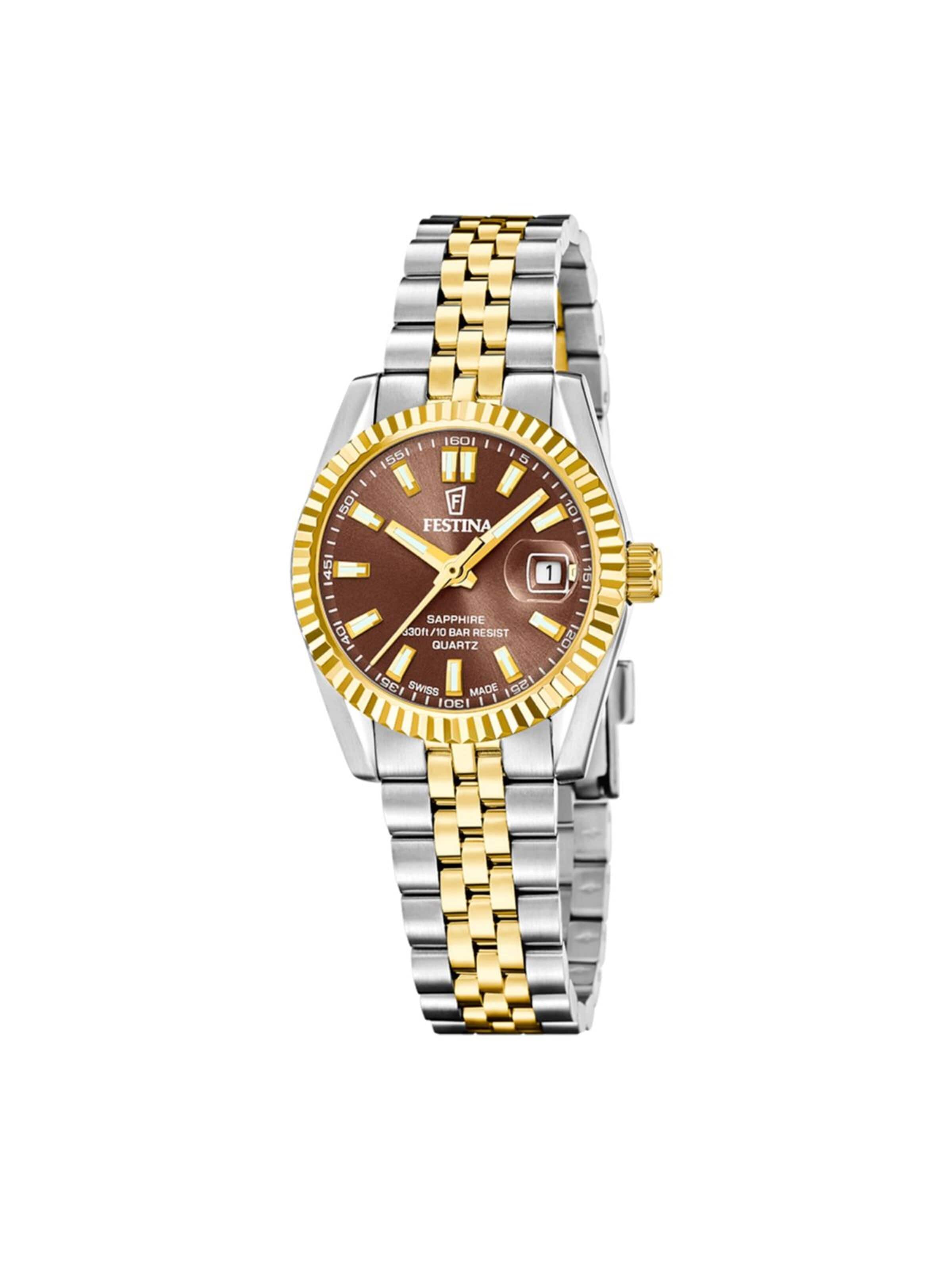 Montre à affichage analogique FESTINA en marron : devant