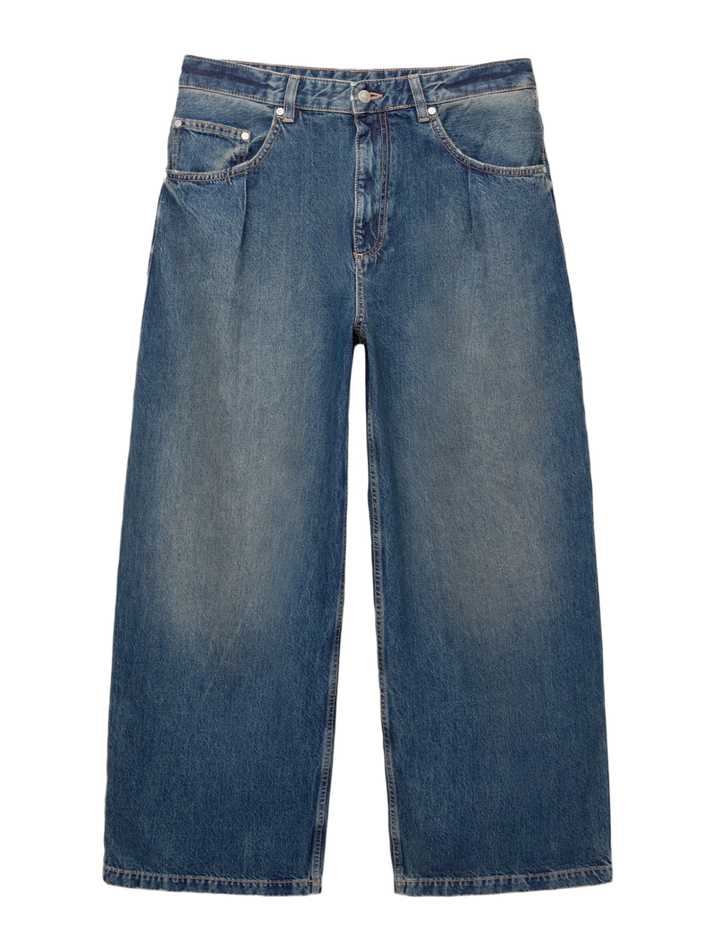 Pull&Bear Baggy Дънки в синьо: отпред