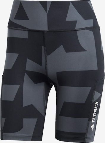 ADIDAS TERREX Skinny Outdoorbroek 'Multi 8-Inch Tight Shorts' in Grijs: voorkant