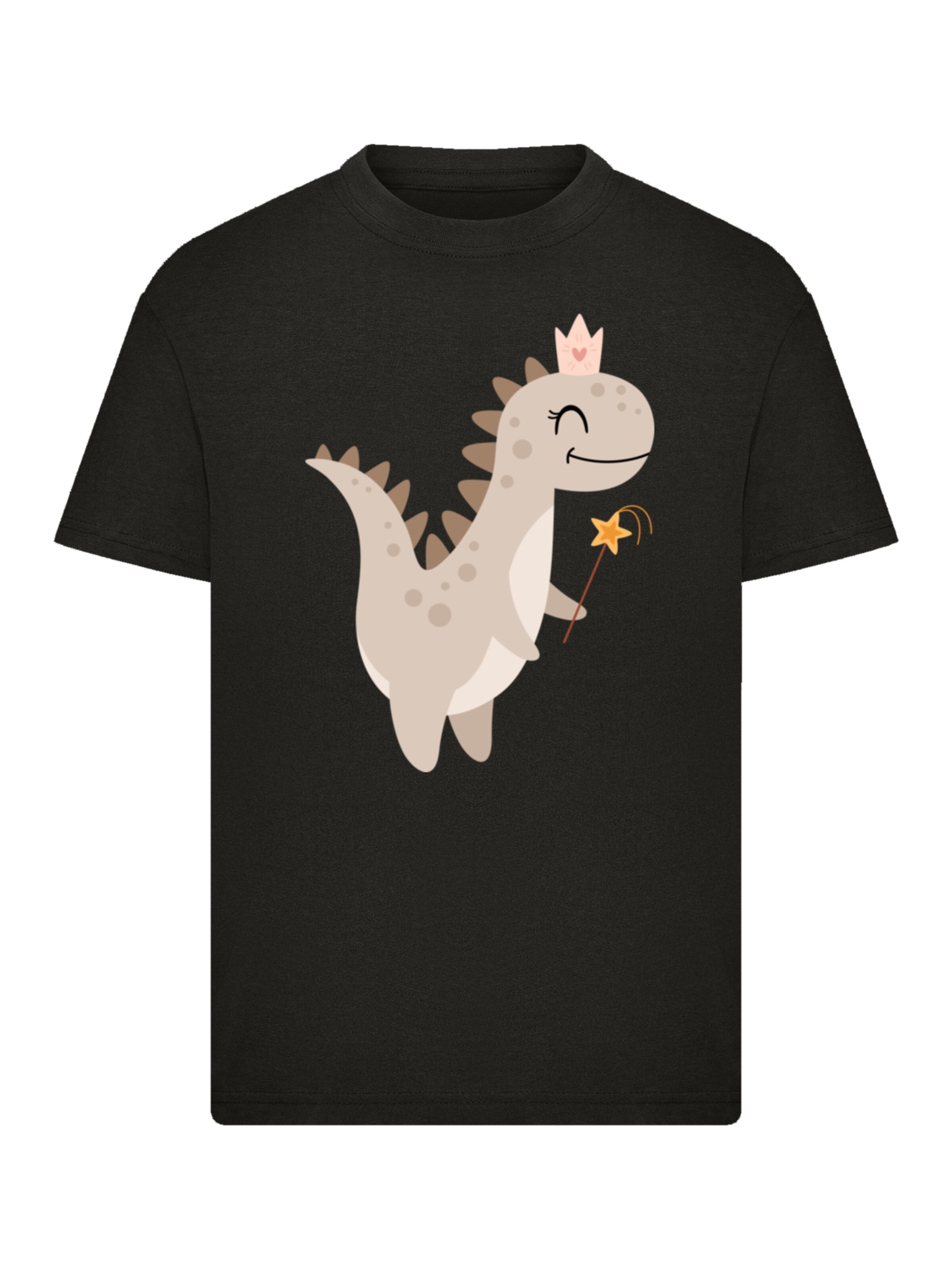 T-Shirt 'Süßer Mädchen Dinosaurier' F4NT4STIC en noir : devant