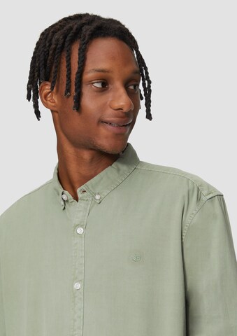 QS Regular fit Button Up Shirt in Green