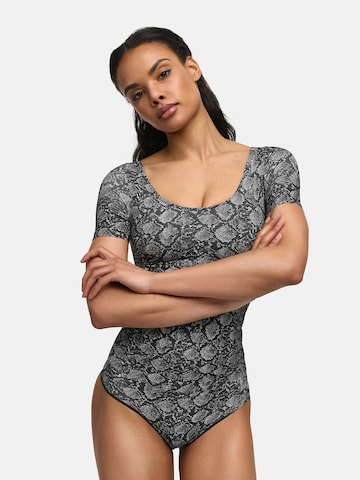 cfab Shapingbody 'T-Shirt Bodysuit Sculpting Shapewear mit String'‌‌‌‌‌‌‌‌‌ in Grau: Vorderseite