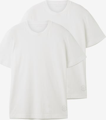 T-Shirt TOM TAILOR en blanc : devant