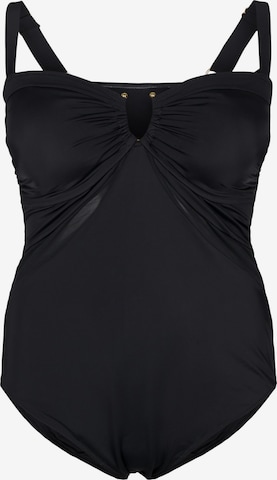 Swim by ZizziBalkonet Jednodijelni kupaći kostim 'SLine' - crna boja: prednji dio