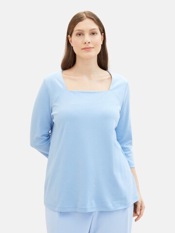 Tom Tailor Women + Shirt in Blauw: voorkant