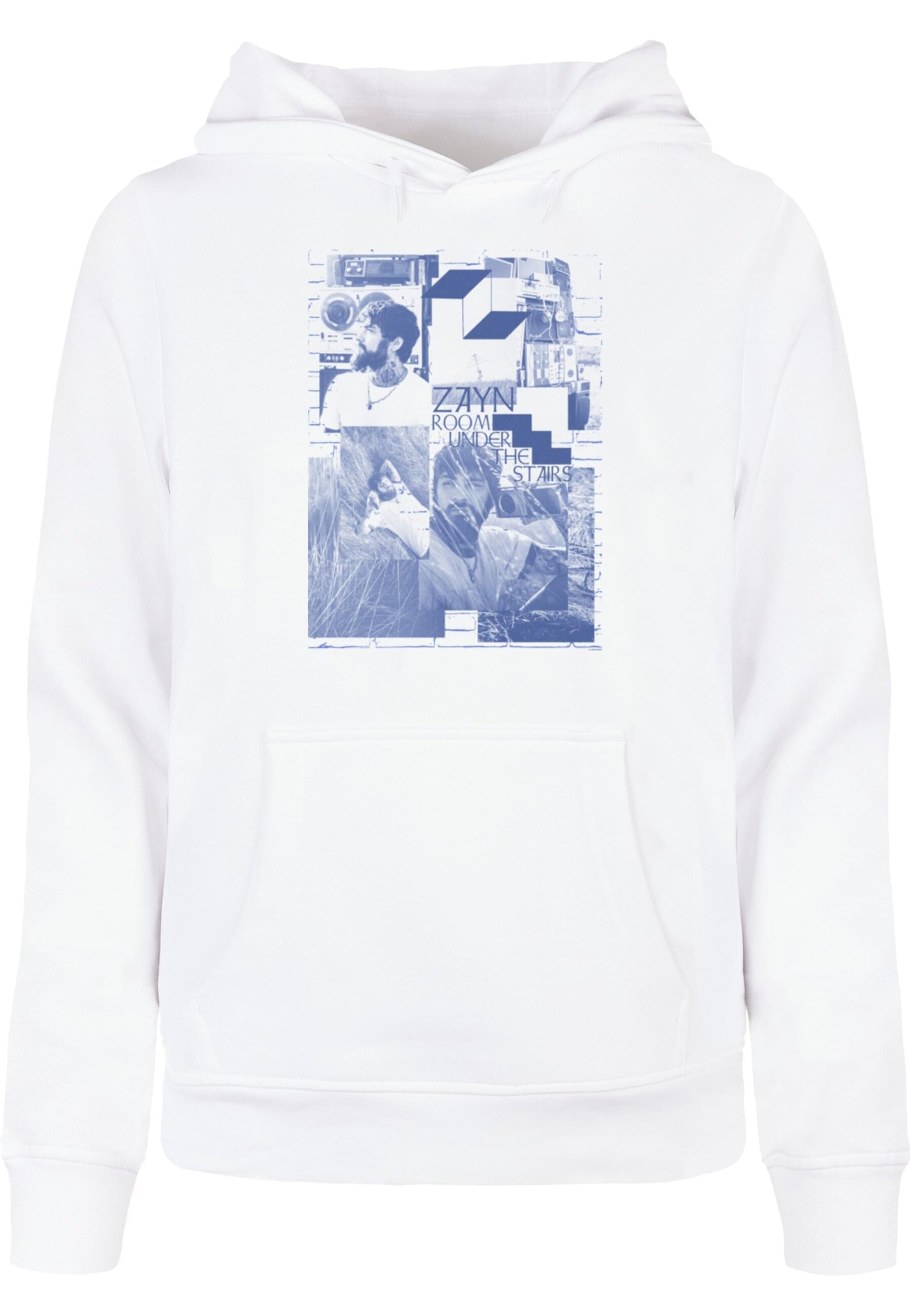 Merchcode Sweatshirt 'ZAYN - VTG' in Wit: voorkant