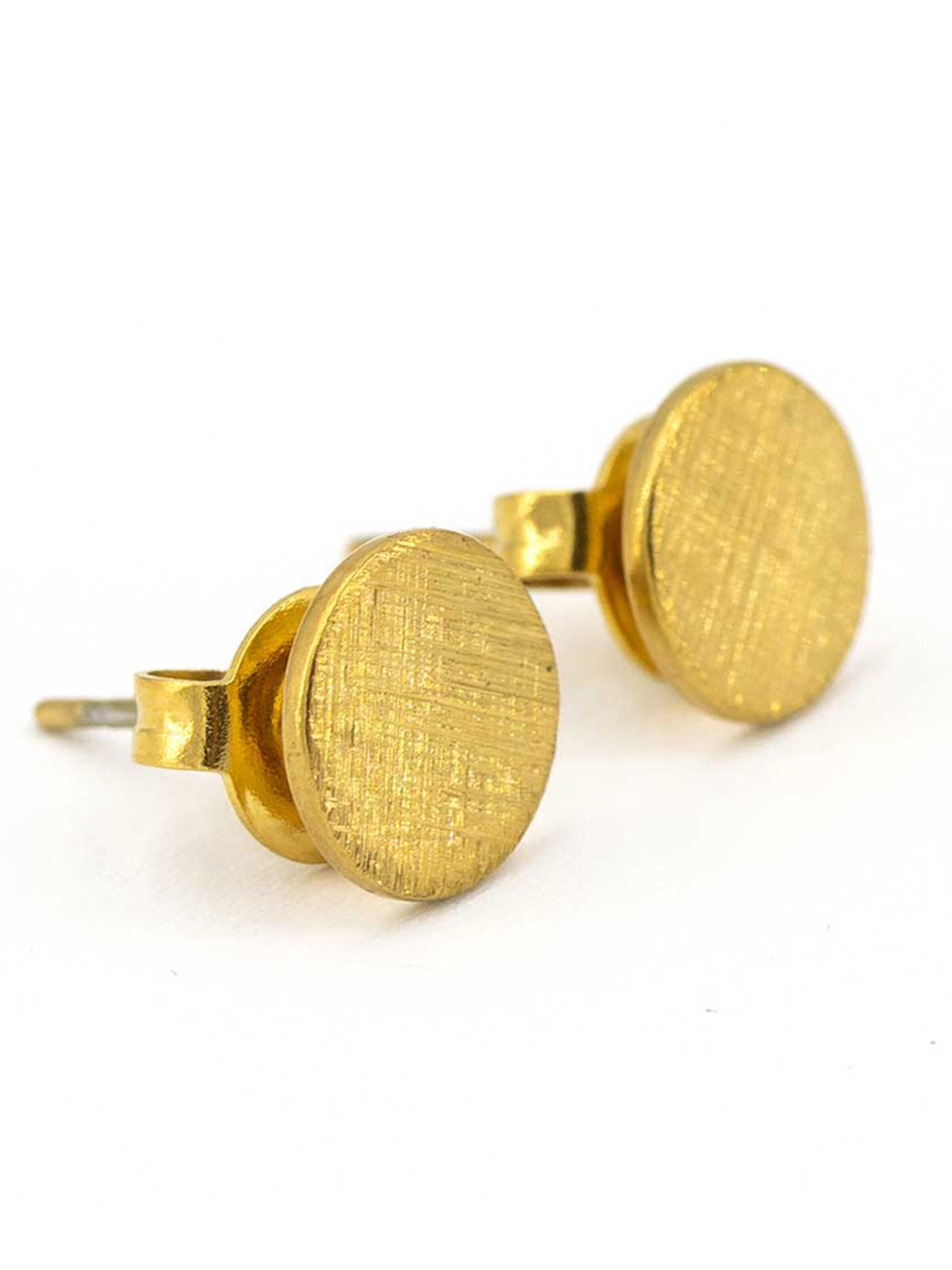 Sergio EngelNaušnice 'Pura Ohrring 08 Minimalistische Edelstahlstecker in 3 Farben mit gekratzter Oberfläche' - zlatna boja