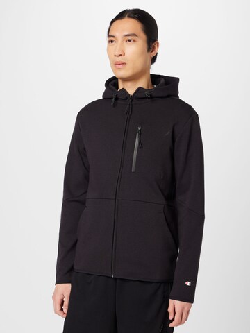 Champion Authentic Athletic Apparel Zip-Up Hoodie in Black: front