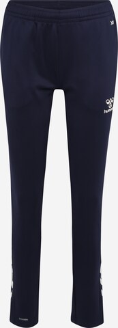 Coupe slim Pantalon de sport Hummel en bleu : devant