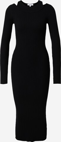 EDITED Gebreide jurk 'Yandra' in Zwart: voorkant