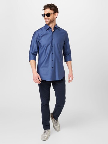 BOSS Slim Fit Hemd 'Hank' in Blau