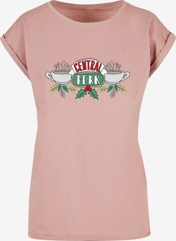 ABSOLUTE CULT Shirt 'Friends - Festive Central Perk' in Pink: front