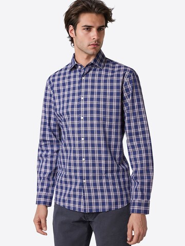 PIERRE CARDIN Regular fit Overhemd in Blauw: voorkant