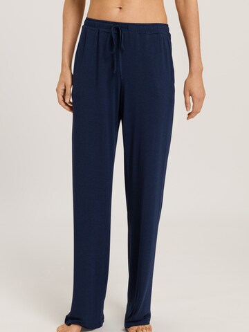 Hanro Pajama Pants ' Natural Elegance ' in Blue: front