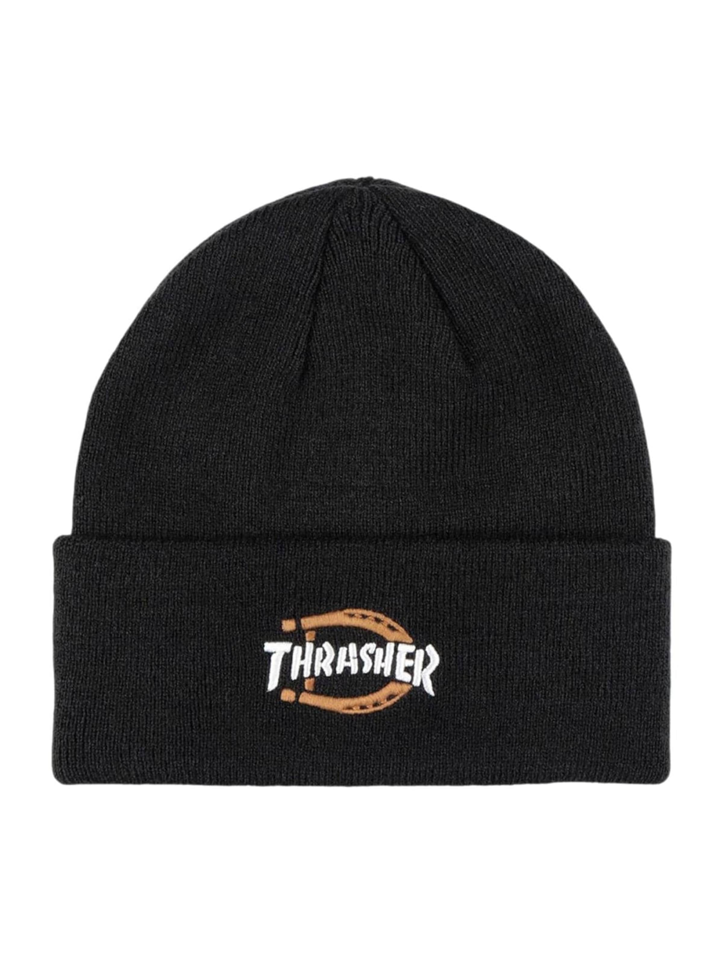 DICKIES Hue 'Thrasher x Beanie Black' i sort: forside