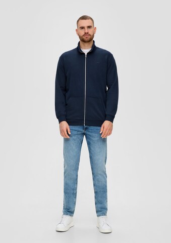 s.Oliver Men Tall Sizes Zip-Up Hoodie in Blue