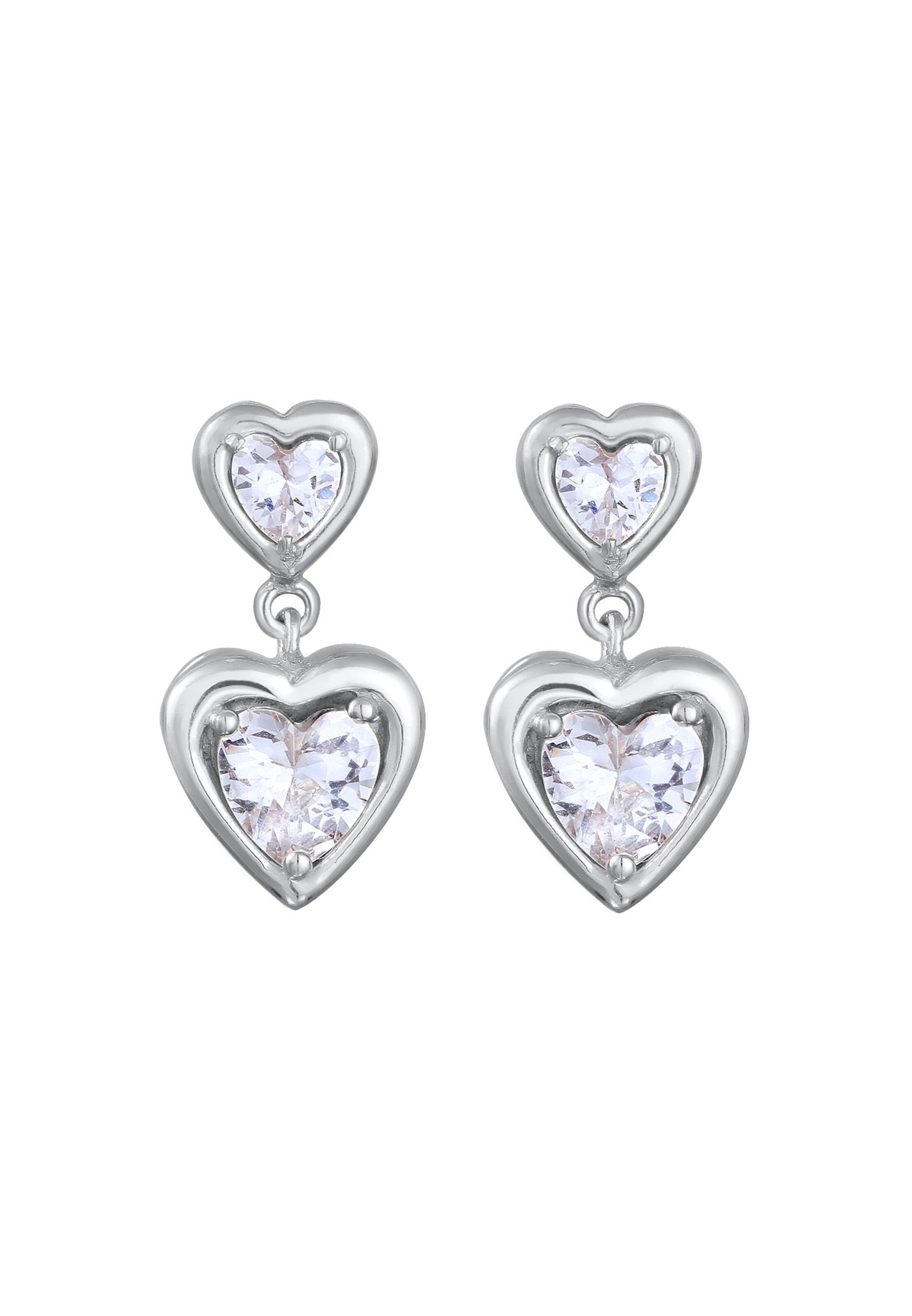 ELLI Oorbellen 'Herz' in Zilver