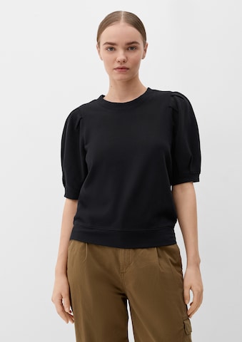 s.Oliver Sweatshirt in Zwart: voorkant