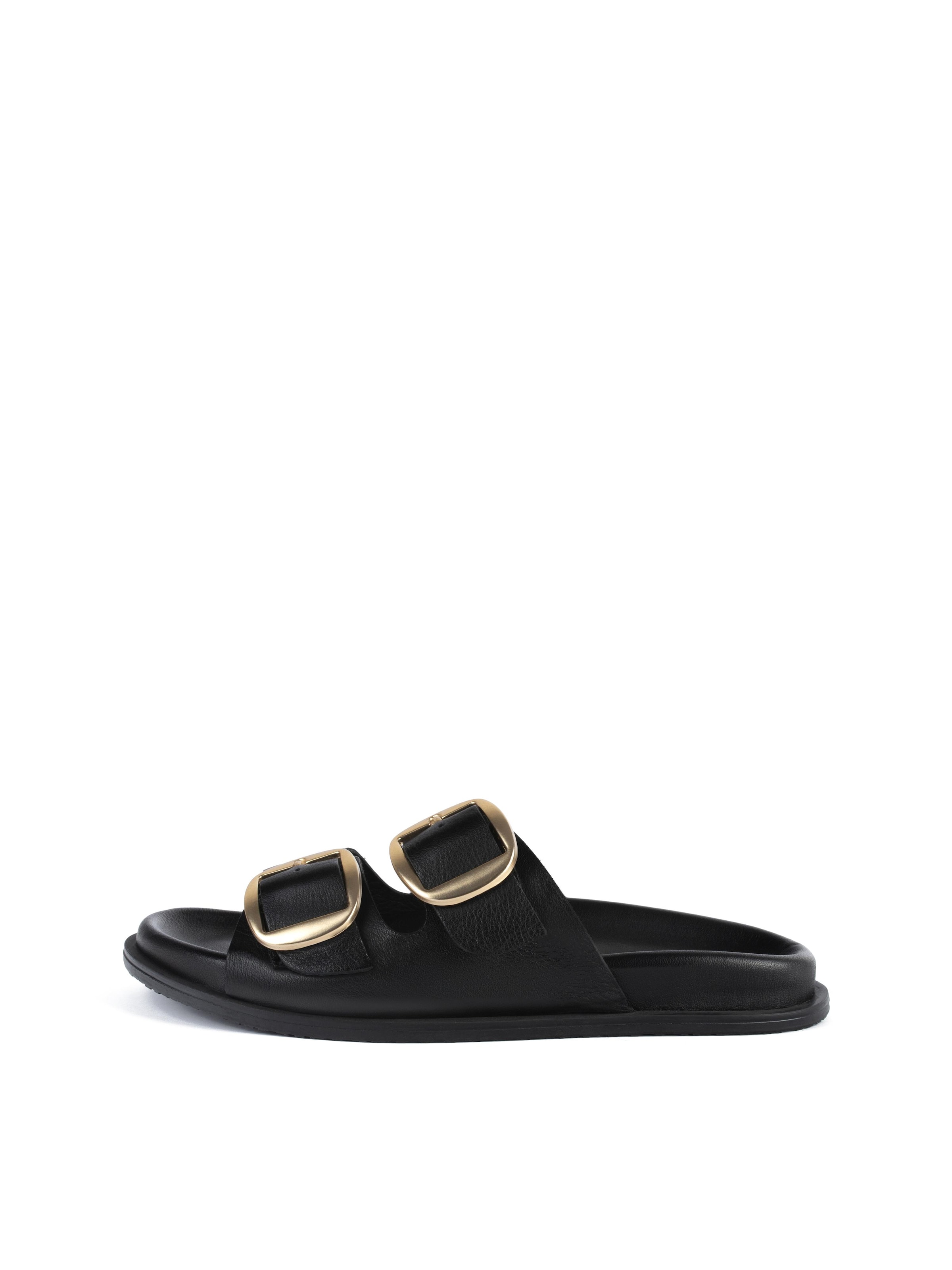 L37 HANDMADE SHOES - Zapatos abiertos 'SUMMER SOOTHE' en negro: frente