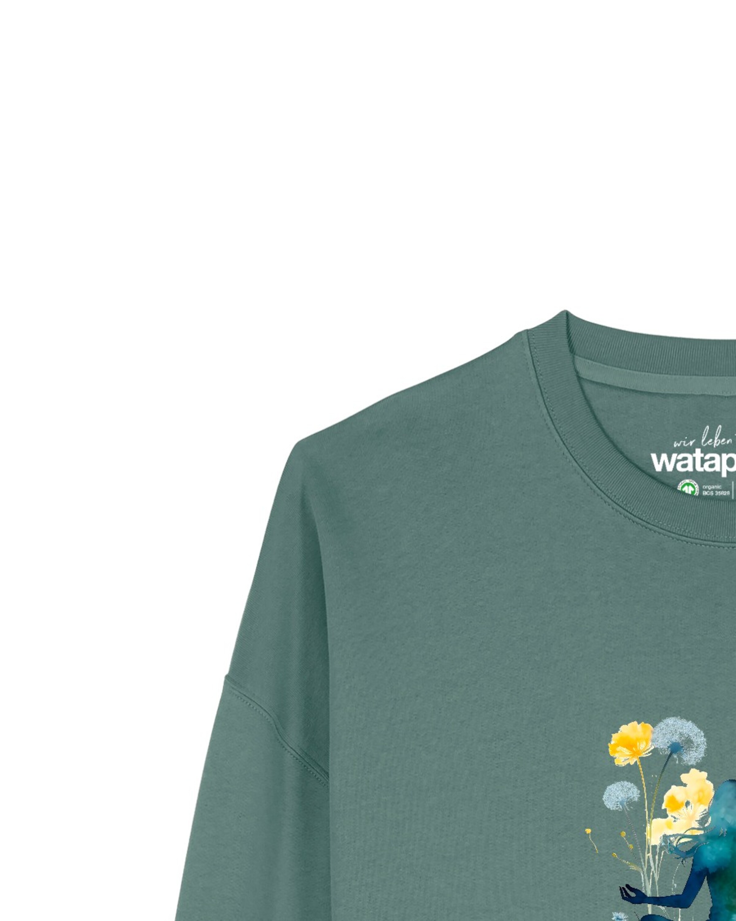 Watapparel Sweatshirt ' Yoga & Meditation ' in Groen