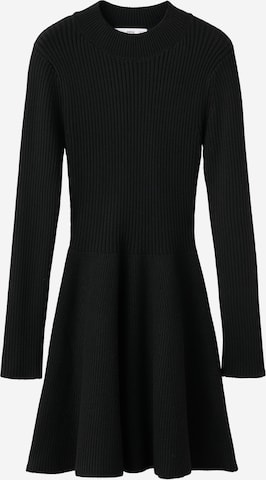 MANGOPletena haljina 'PEPLUM' - crna boja: prednji dio