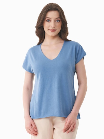 Organication Pullover in Blau: Vorderseite